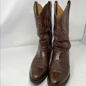 TONY LAMA Brown Cowboy Western Embroidered Riding Boots Mens 10.5 EE